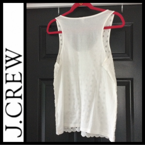 NWOT J.Crew Scoop Neck Eyelet Circle Tank - Picture 4 of 6